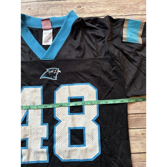Vintage Reebok Carolina Panthers Jersey 48 Medium Stephen Davis #48 Used Black - Picture 7 of 9